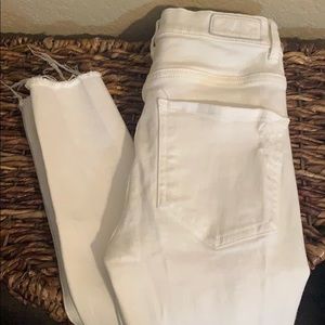 Express white distressed skinny jeans